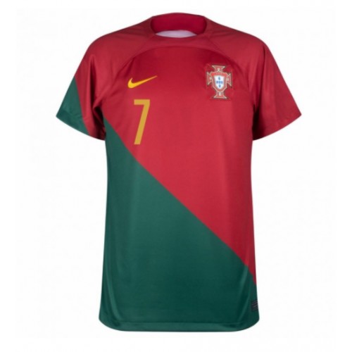 Portugalia Cristiano Ronaldo #7 Koszulka Podstawowych MŚ 2022 Krótki Rękaw